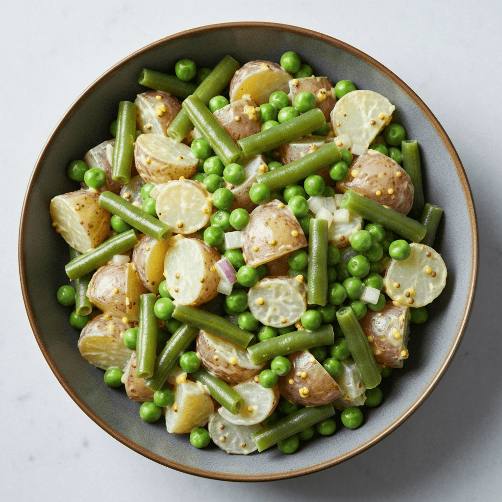 Colombian Style Potato Salad with Green Beans and Peas