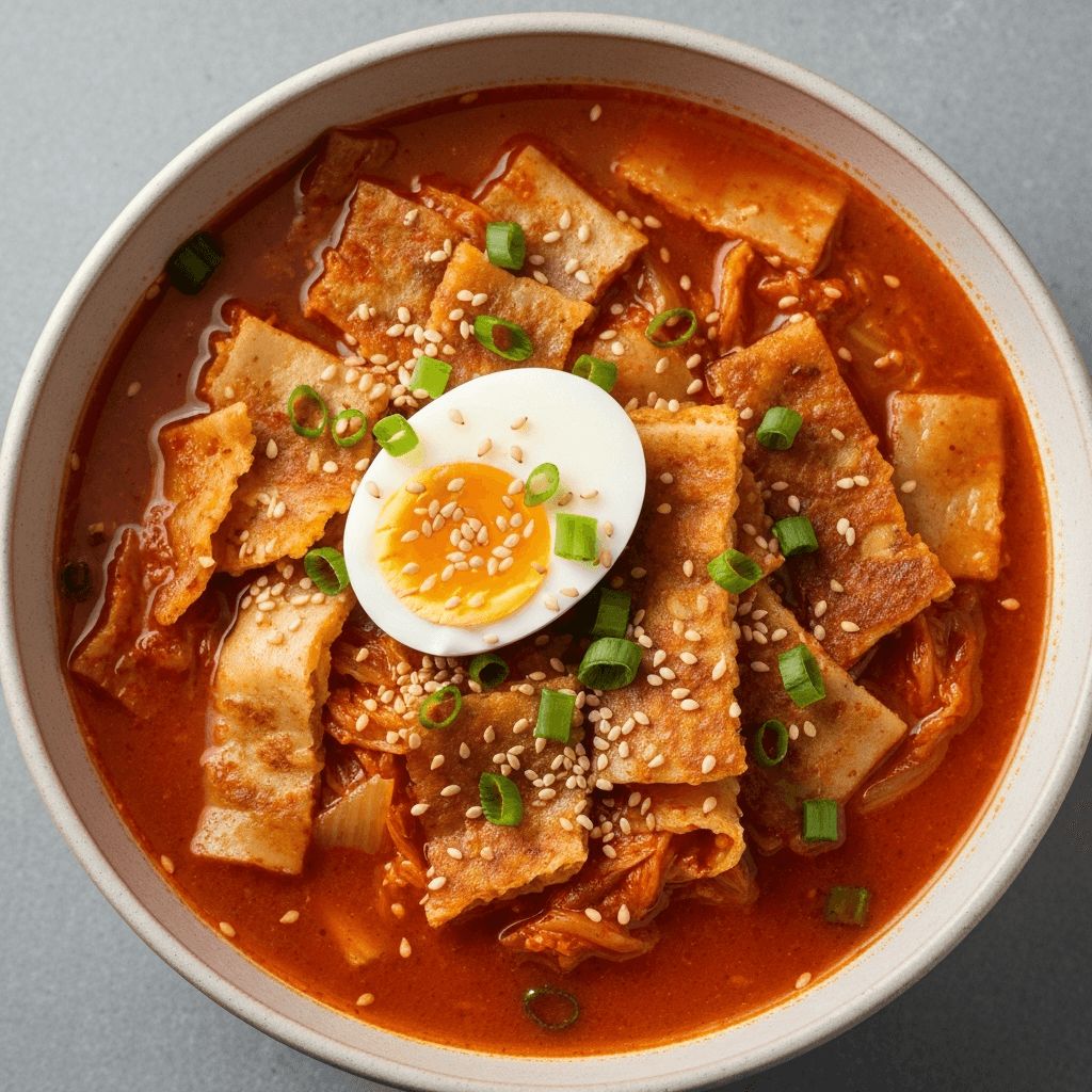 Spicy Kimchi Pancake Jjigae Breakfast Bowl