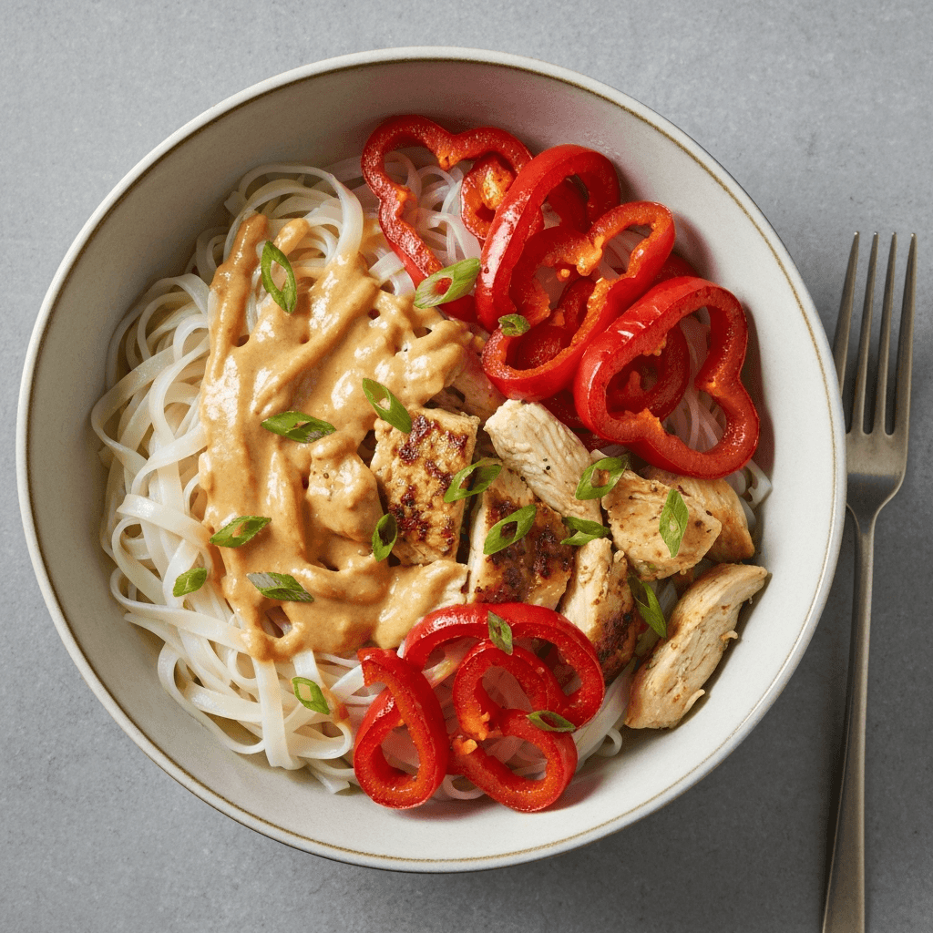 Roasted Red Pepper & Peanut Noodle Bowl