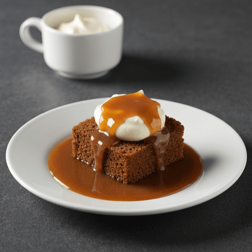 Sticky Toffee Pudding with Butterscotch Sauce and Clotted Cream