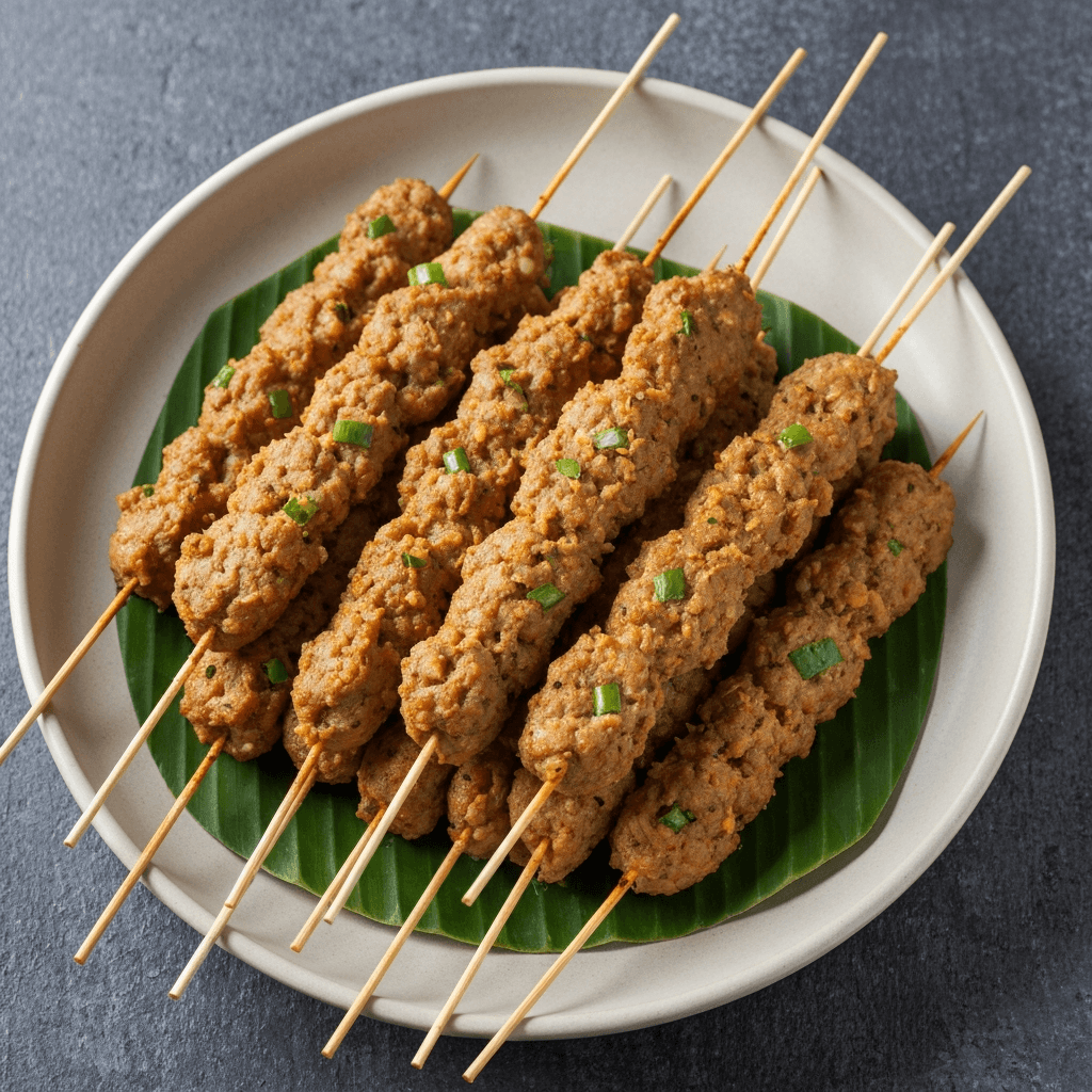 Sate Lilit Ikan (Minced Fish Satay) with Lemongrass and Coconut