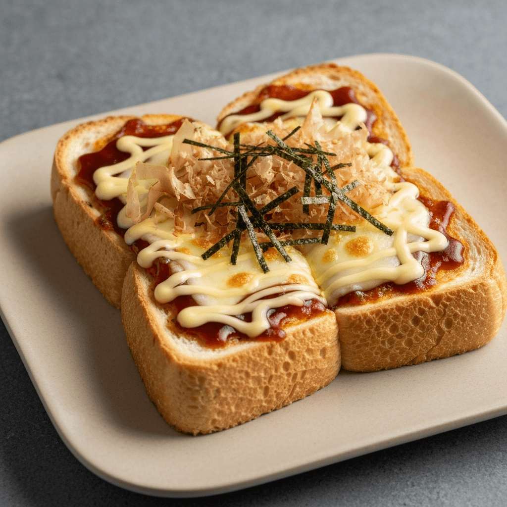 Japanese Pizza Toast (Okonomiyaki Style)