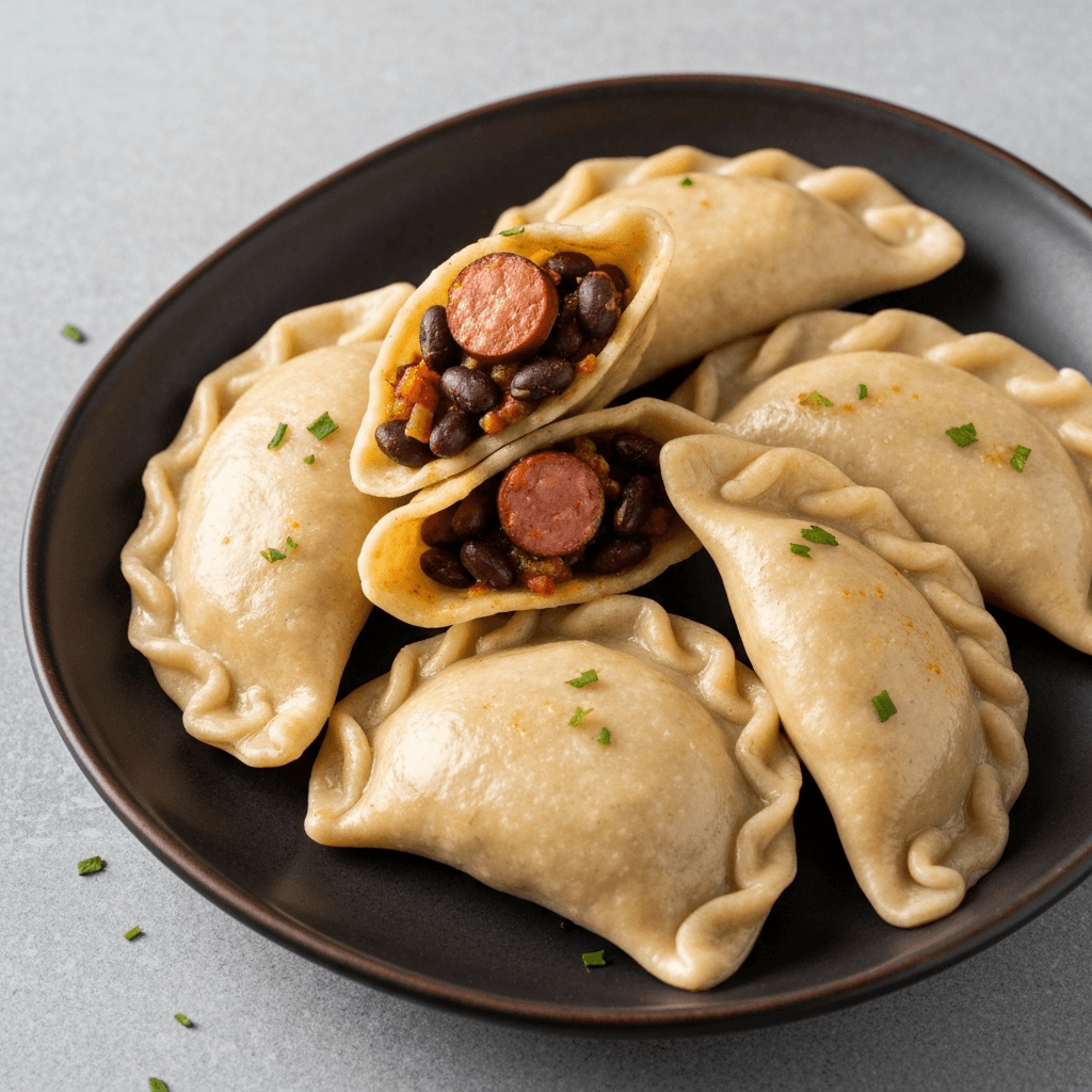 Brazilian Black Bean and Sausage Pierogi