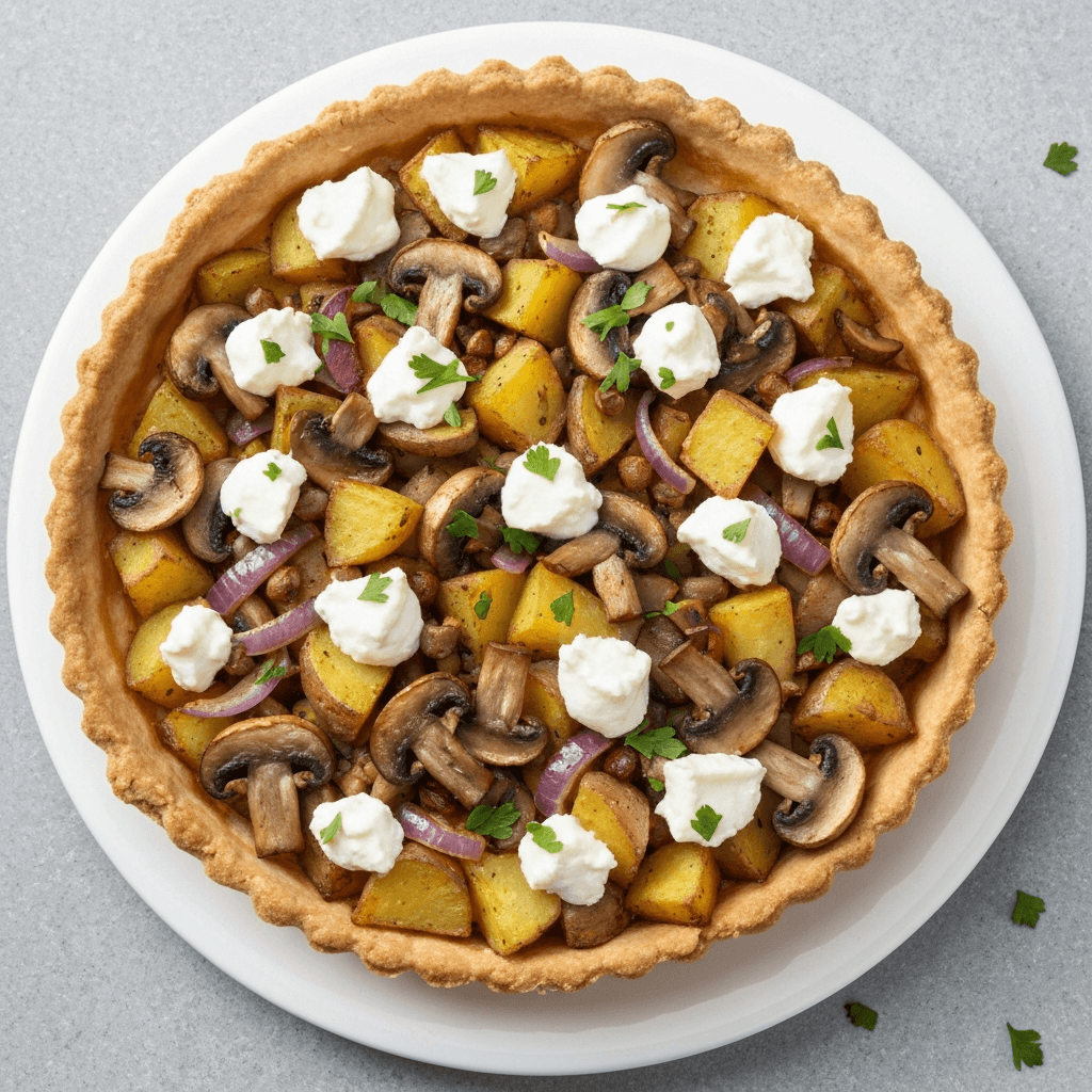 Peruvian Potato and Mushroom Tart with Goat Cheese