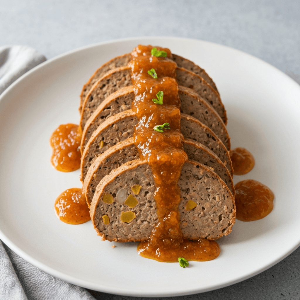 Moroccan Tagine-Spiced Turkey Meatloaf with Apricot Chutney