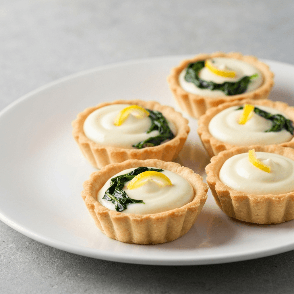 Sweet Spinach & White Chocolate Tartlets