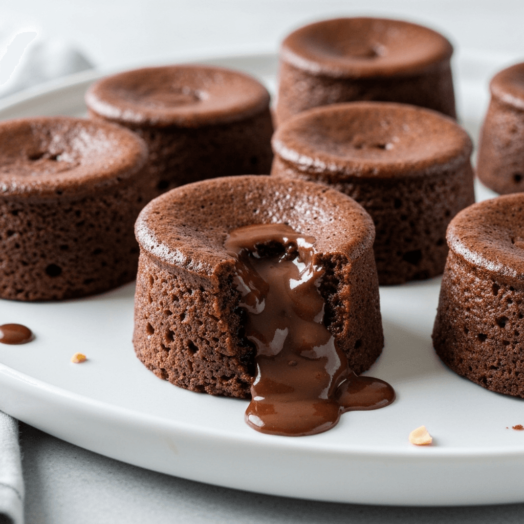 High-Protein Peanut Butter Chocolate Lava Cakes