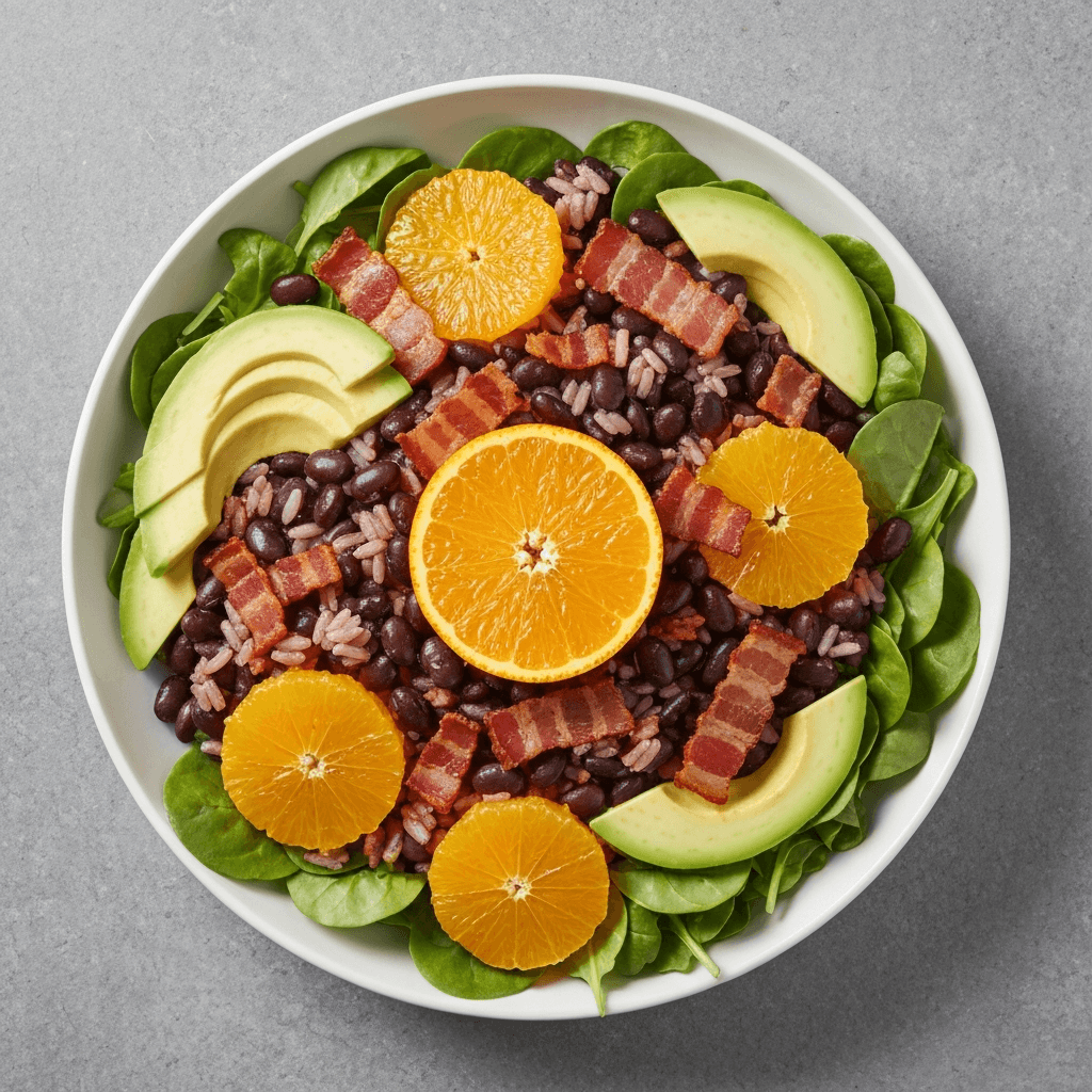 Deconstructed Feijoada Salad with Orange Vinaigrette
