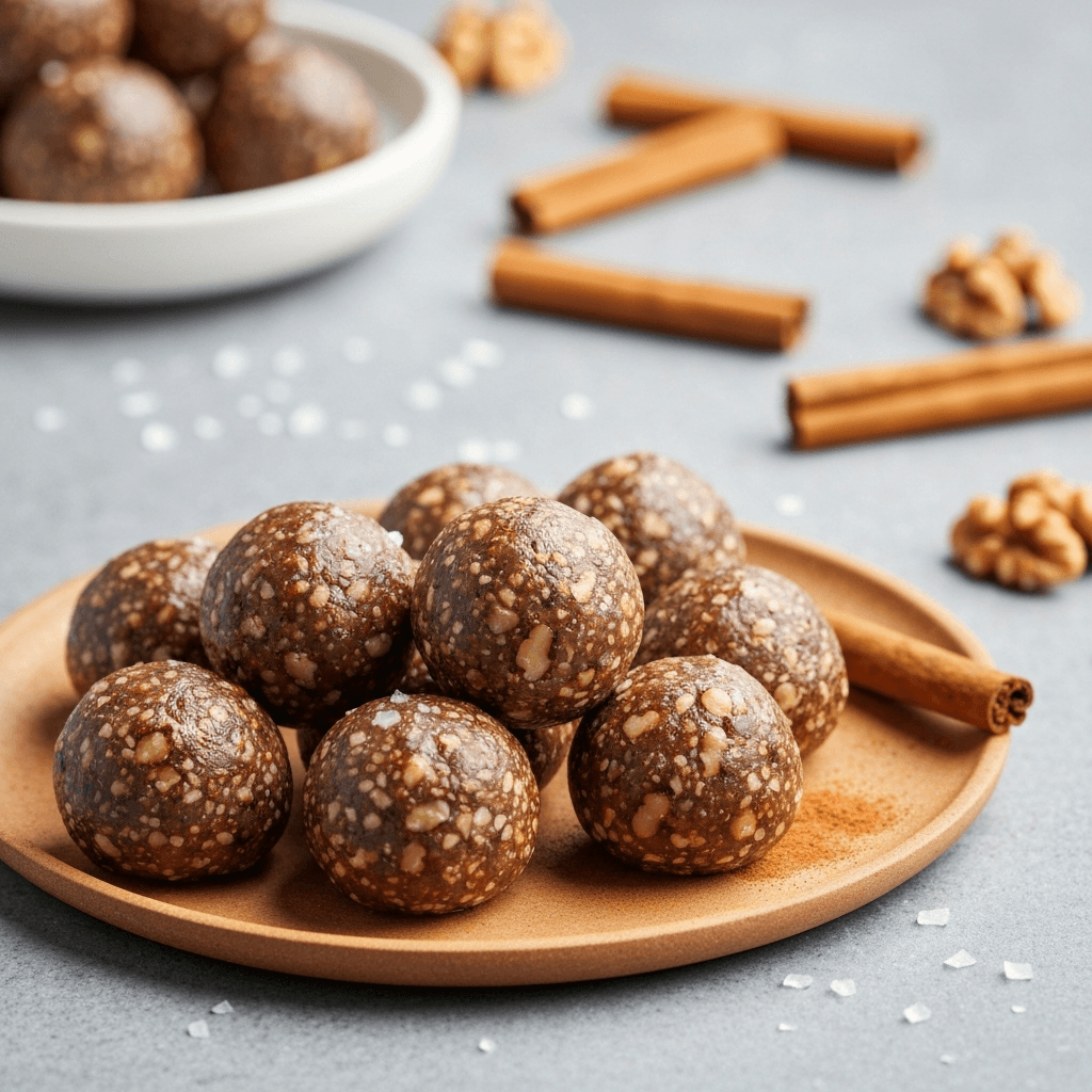 Date and Walnut Energy Bites with Cinnamon