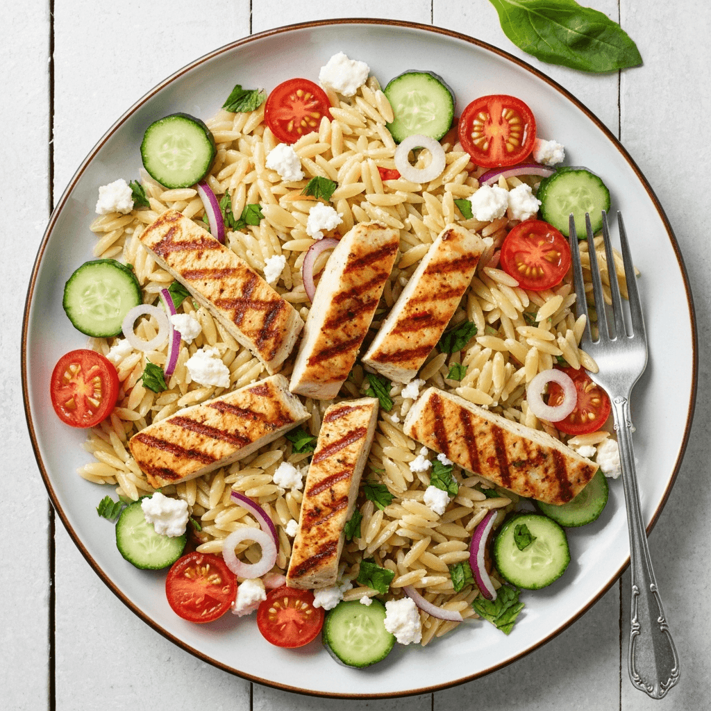 Greek Lemon Herb Chicken & Orzo Salad