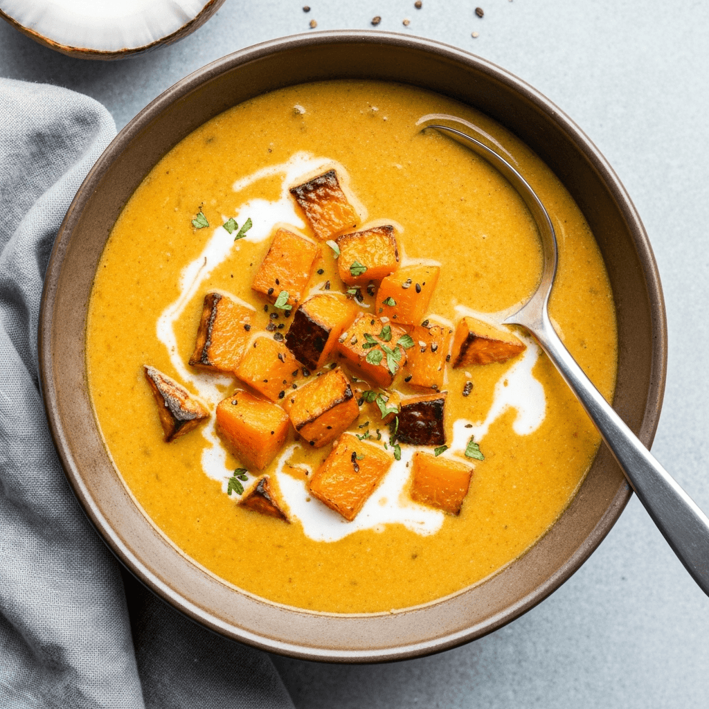 Spiced Butternut Squash and Coconut Soup
