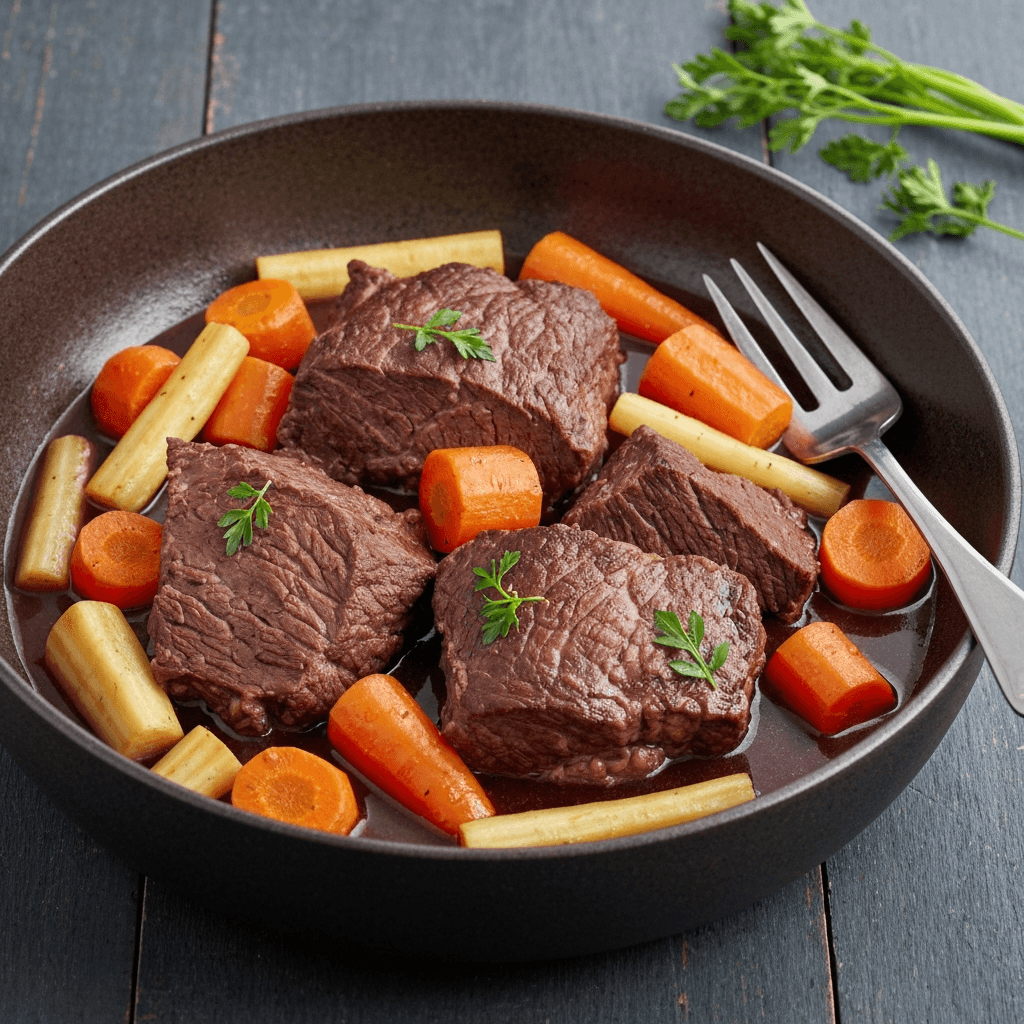 Braised Beef with Parsnips and Carrots
