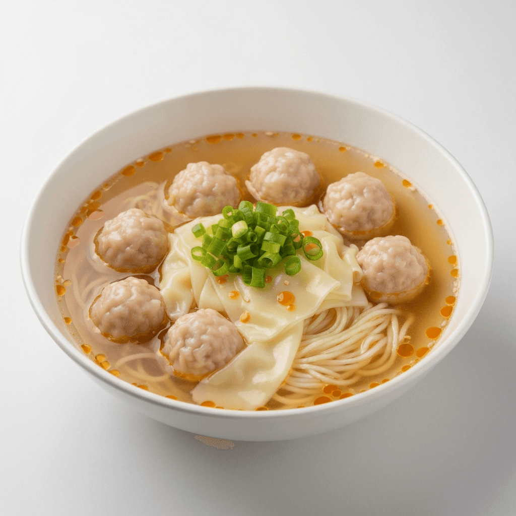 Pork and Shrimp Wonton Noodle Soup