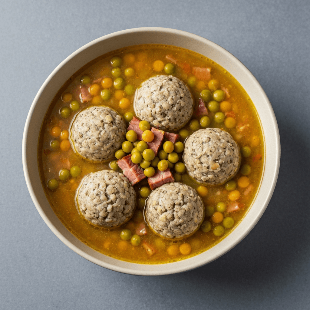 Split Pea & Ham Soup with Rye Dumplings