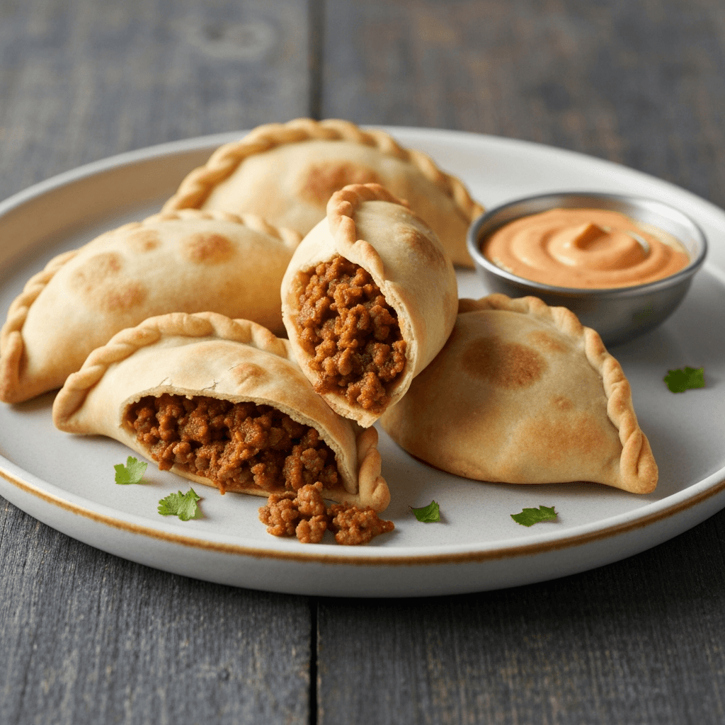Moroccan Tagine-Spiced Beef Empanadas with Harissa Aioli