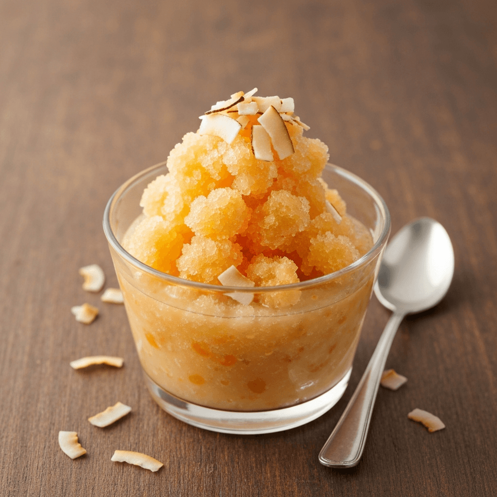 Lulo Granita with Coconut Flakes