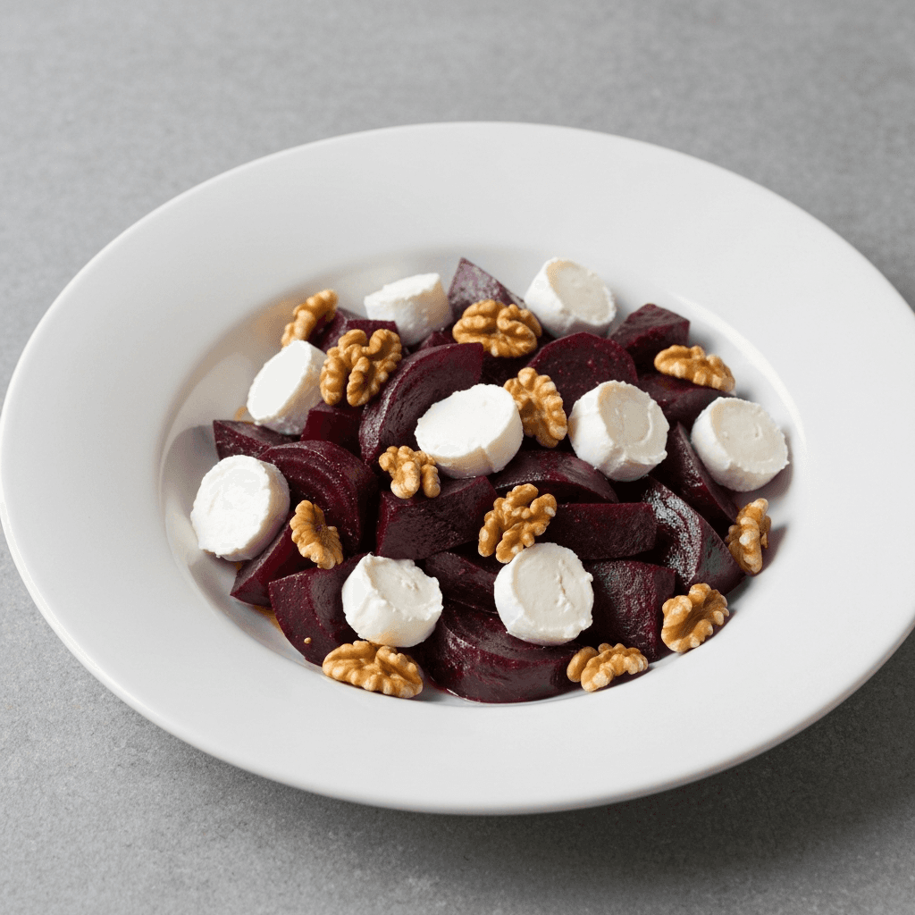 Slow-Cooked Balsamic Beetroot with Goat Cheese and Walnuts
