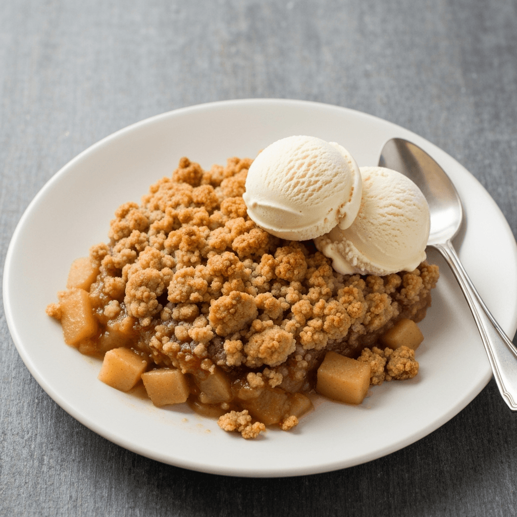 Jersey Black Butter Apple Crumble with Vanilla Bean Ice Cream