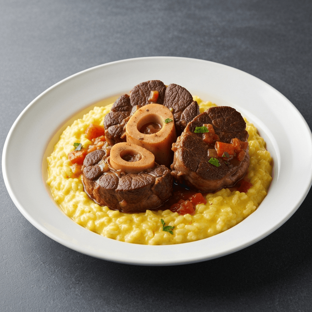 Osso Buco Stew with Saffron Risotto