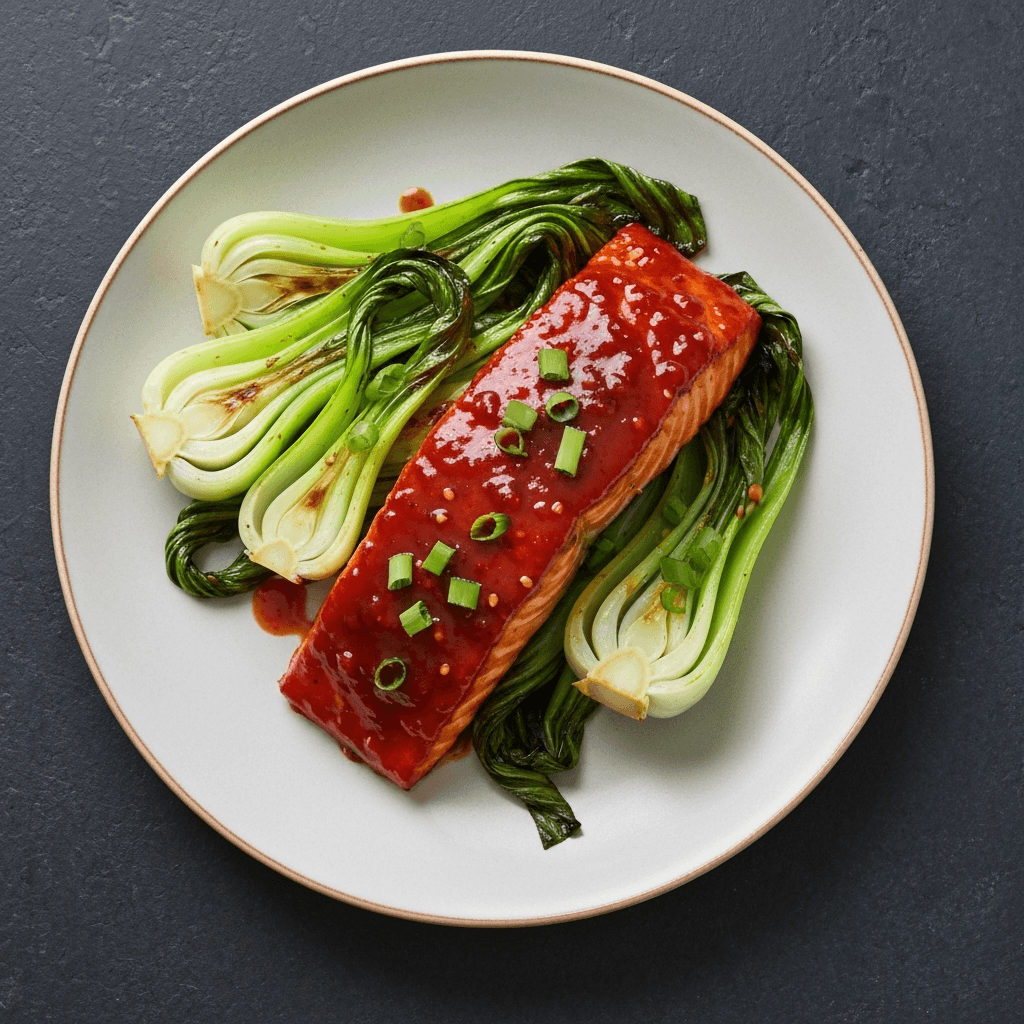 Gochujang Glazed Salmon with Roasted Bok Choy