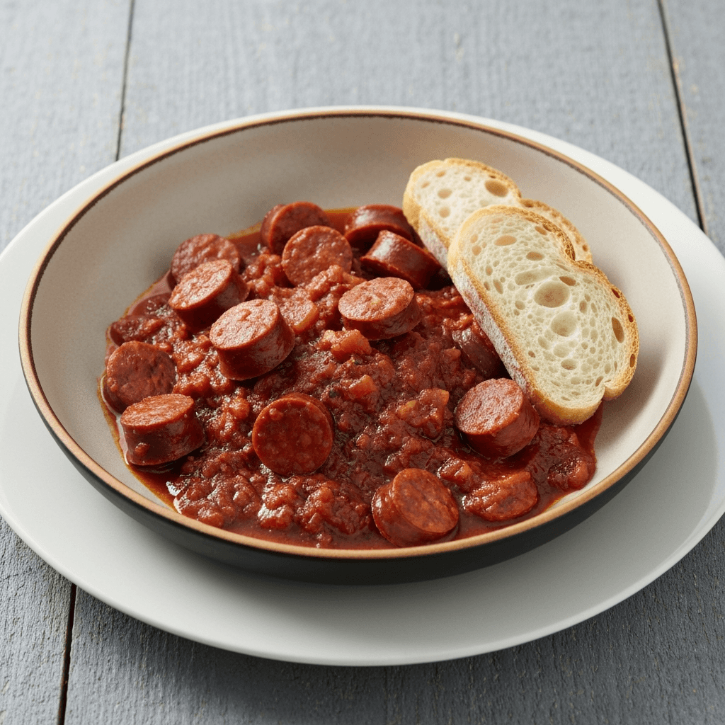 Chorizo al Vino with Crusty Bread