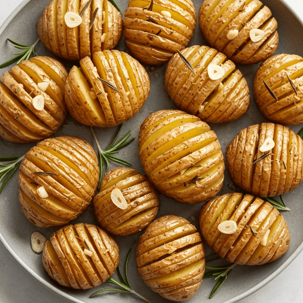 Hasselback Potatoes with Garlic and Rosemary