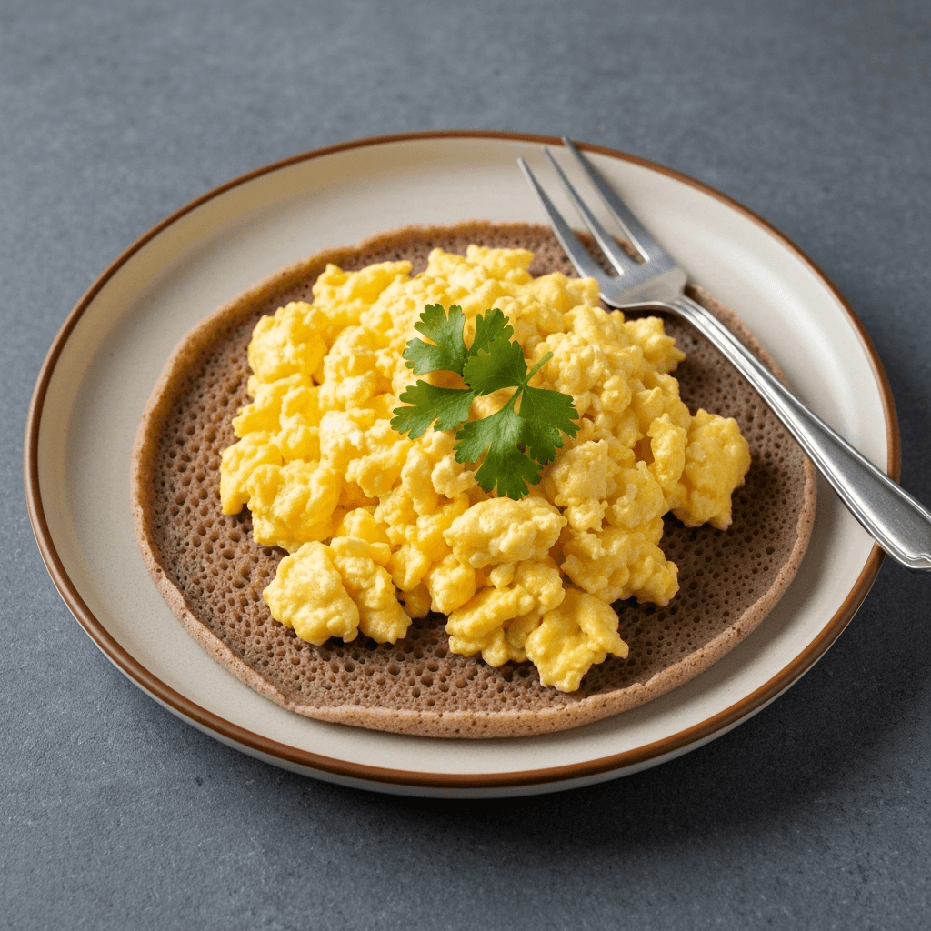 Injera and Egg Scramble with Berbere Spice
