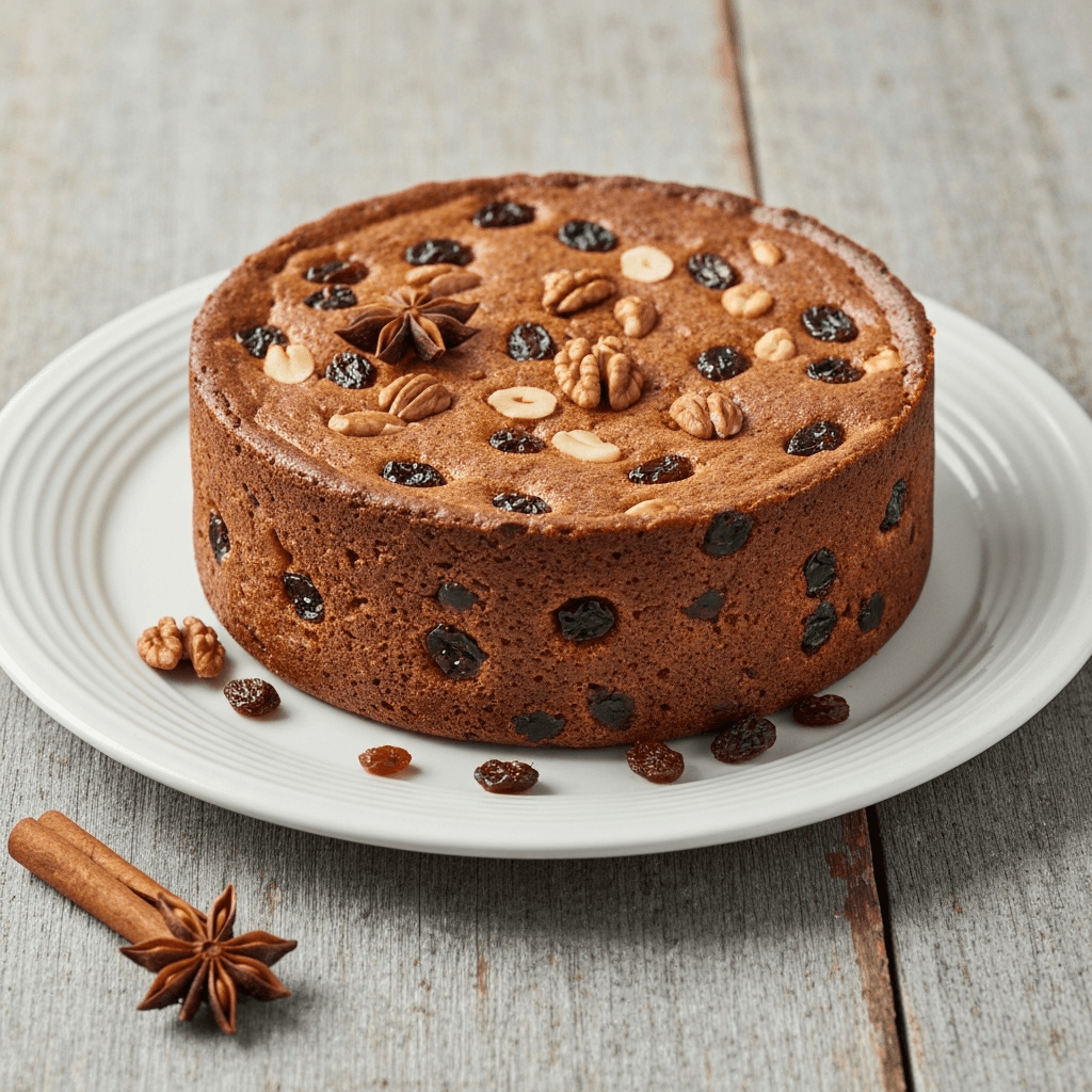 Spiced German Christmas Cake (Weihnachtskuchen) with Brandy