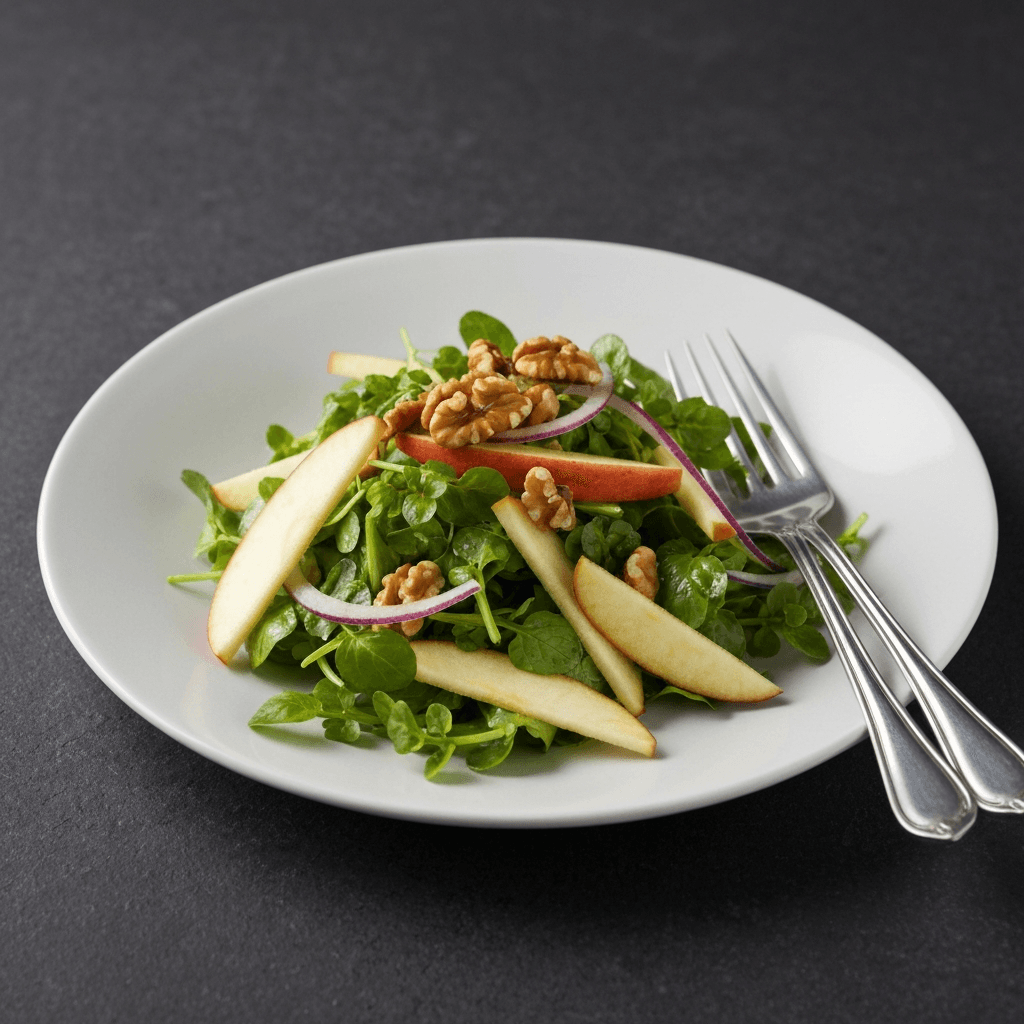 Watercress and Apple Salad with Walnut Vinaigrette