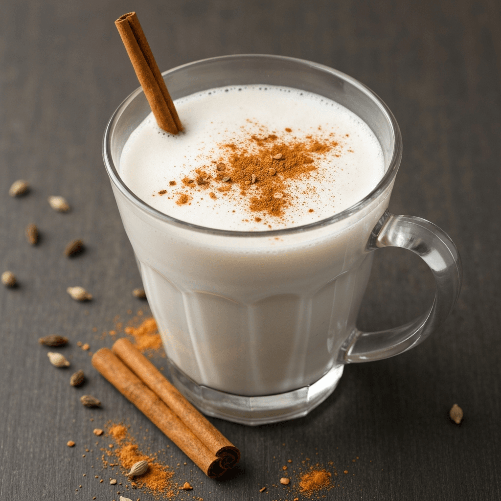 Spiced Chai Latte with Cinnamon and Ginger