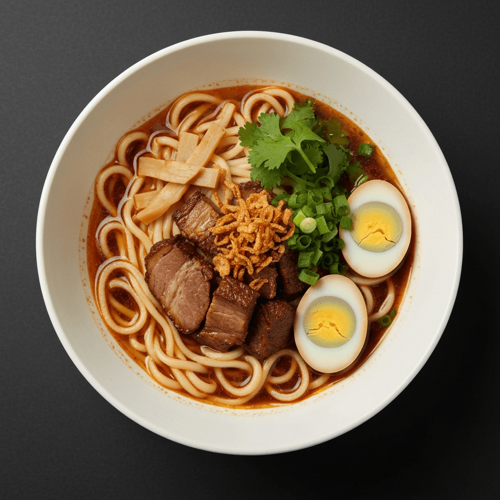 Bak Chor Mee Soup Ramen with Sourdough Ajitama Eggs