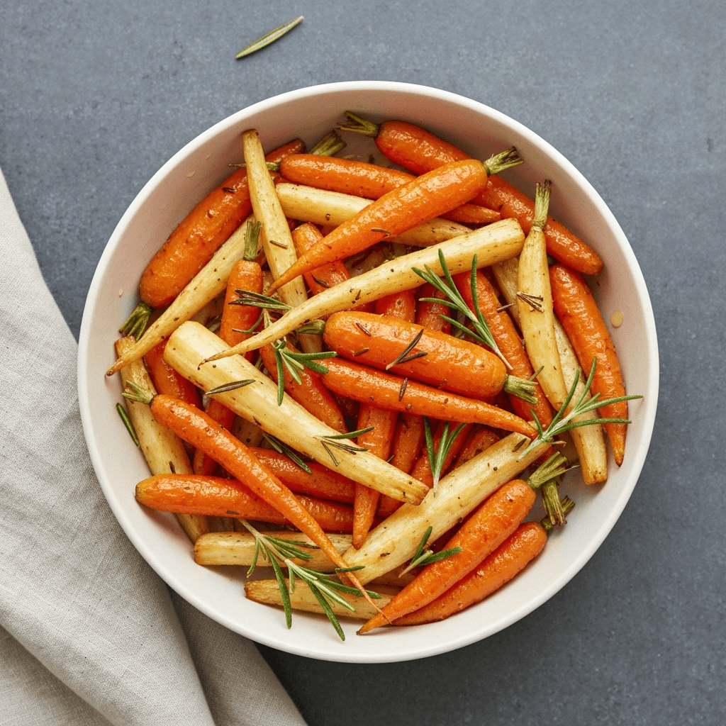 Honey-Glazed Roasted Carrots and Parsnips with Rosemary