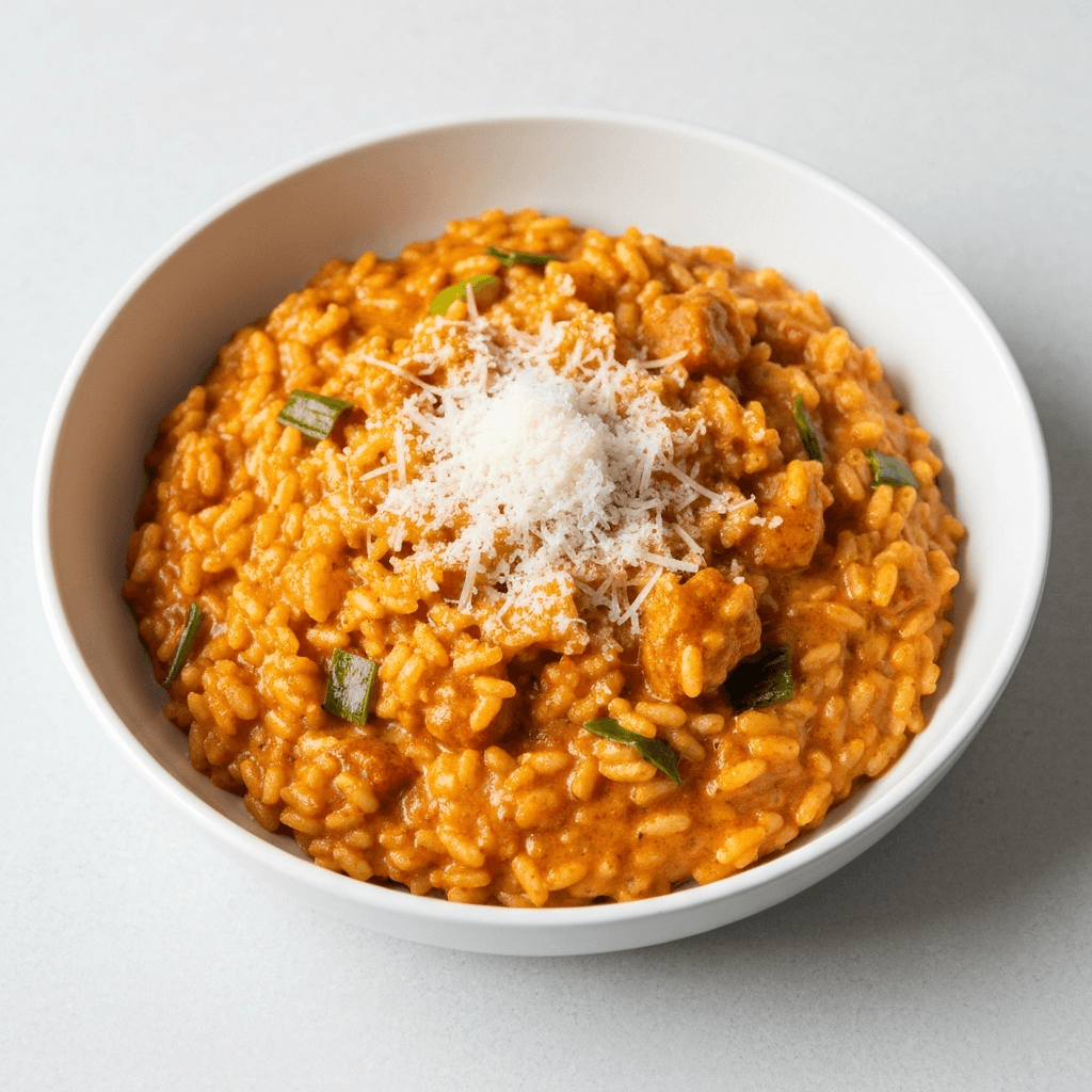 Bobotie Risotto with Parmesan Cheese