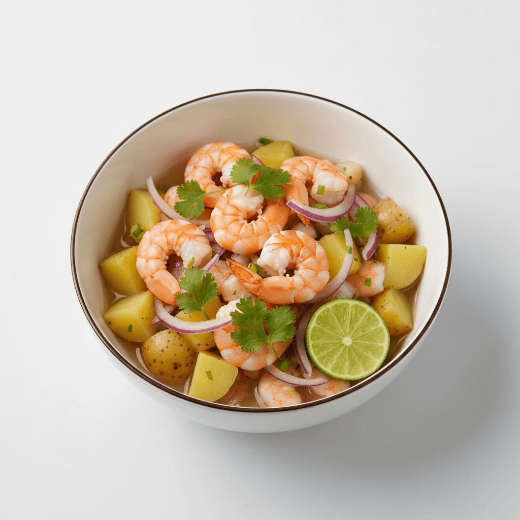 Peruvian Potato and Shrimp Ceviche