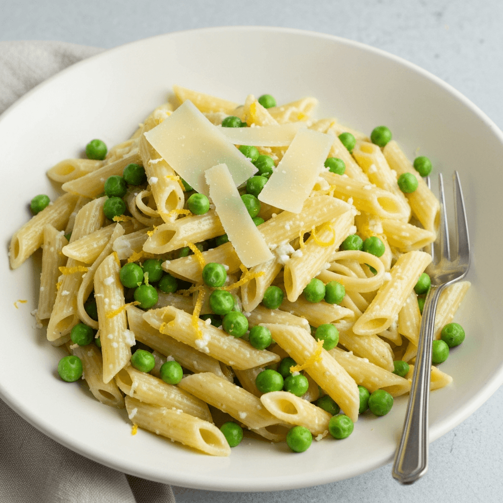 Lemon Ricotta Pasta with Peas and Parmesan
