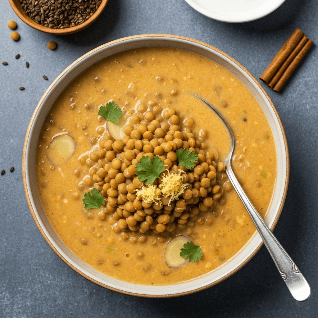 Spiced Lentil Soup with Coconut Milk and Ginger