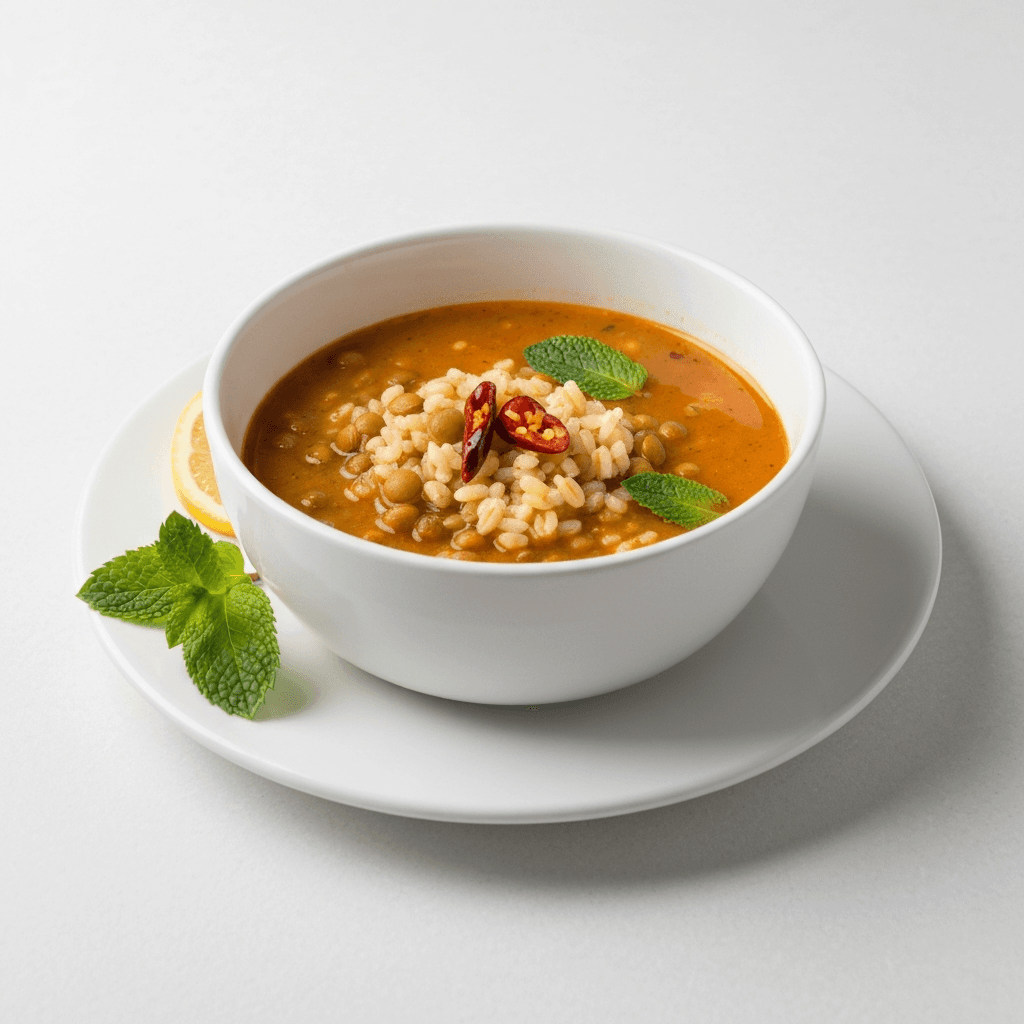 Ezogelin Corbasi (Turkish Bride Soup) with Mint and Lemon